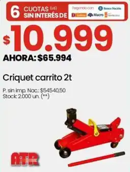 Changomas Atr criquet carrito 2t oferta
