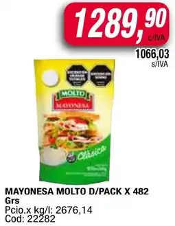 Maxiconsumo Molto mayonesa d/pack oferta