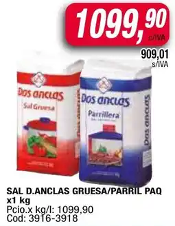 Maxiconsumo D.anclas sal gruesa/parril paq oferta