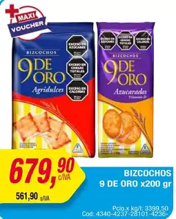 Maxiconsumo Bizcochos 9 de oro oferta