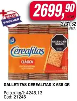 Maxiconsumo Cerealitas galletitas oferta