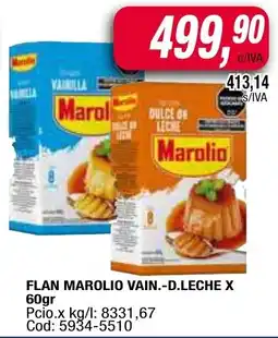 Maxiconsumo Marolio flan vain.-d.leche oferta