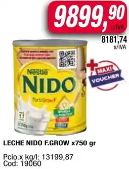 Maxiconsumo Nido leche f.grow oferta