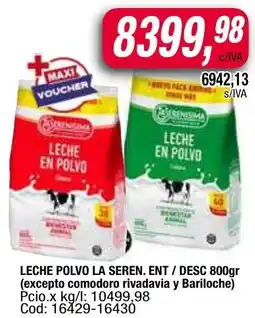 Maxiconsumo La seren. leche polvo ent / desc oferta