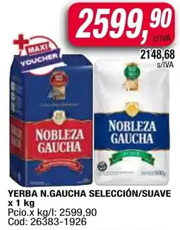 Maxiconsumo N.gaucha yerba selección/suave oferta