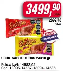 Maxiconsumo Sapito choc. todos oferta