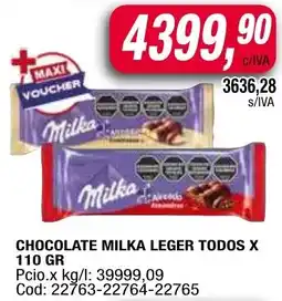 Maxiconsumo Milka chocolate leger todos oferta
