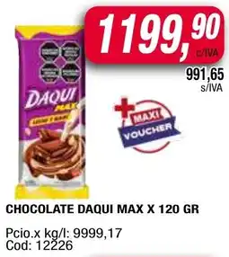 Maxiconsumo Daqui chocolate max oferta