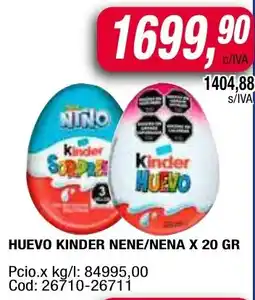 Maxiconsumo Kinder huevo nene/nena oferta