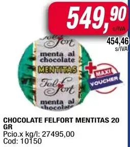 Maxiconsumo Felfort mentitas chocolate oferta