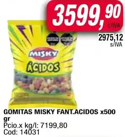 Maxiconsumo Misky gomitas fant.acidos oferta