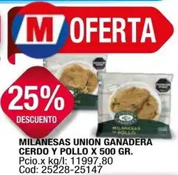 Maxiconsumo Milanesas union ganadera cerdo y pollo oferta
