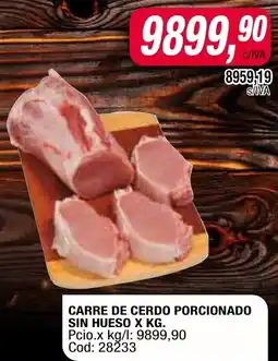 Maxiconsumo Carre de cerdo porcionado sin hueso oferta