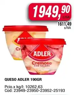 Maxiconsumo Adler queso oferta