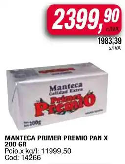 Maxiconsumo Manteca primer premio pan oferta