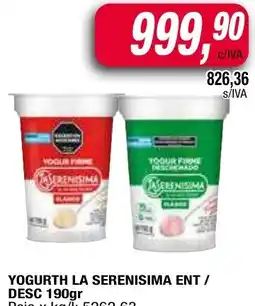 Maxiconsumo La serenisima yogurth ent/ desc oferta
