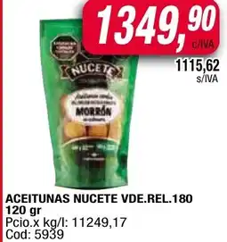 Maxiconsumo Aceitunas nucete vde.rel.180 oferta