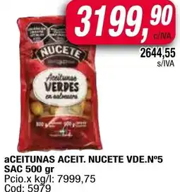 Maxiconsumo Aceitunas aceit. nucete vde.n°5 sac oferta