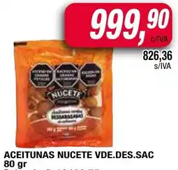 Maxiconsumo Aceitunas nucete vde.des.sac oferta