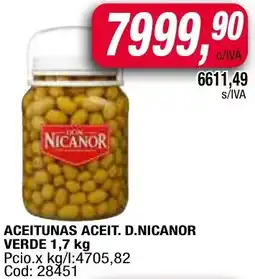 Maxiconsumo D.nicanor aceitunas aceit. verde oferta
