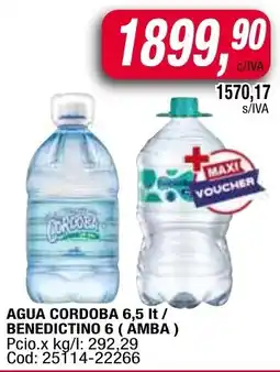 Maxiconsumo Agua cordoba/ benedictino oferta