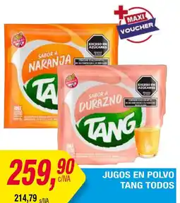 Maxiconsumo Tang jugos en polvo todos oferta