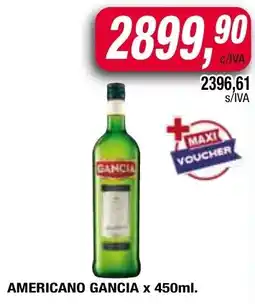 Maxiconsumo Gancia americano oferta