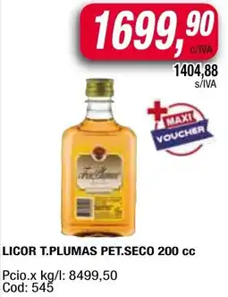 Maxiconsumo Licor t.plumas pet.seco oferta