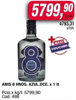 Maxiconsumo 8 hnos. anis azul.dce. oferta