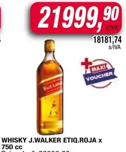 Maxiconsumo Whisky j.walker etiq.roja oferta