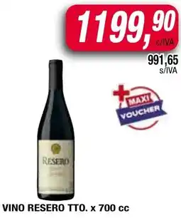 Maxiconsumo Resero vino tto. oferta
