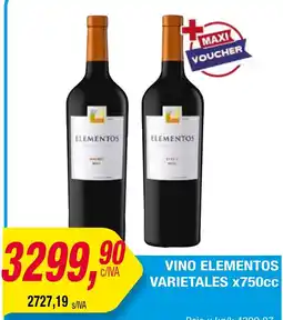 Maxiconsumo Elementos vino varietales oferta