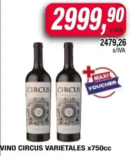 Maxiconsumo Circus vino varietales oferta