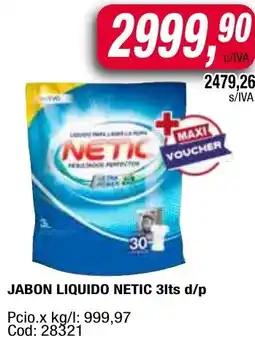 Maxiconsumo Netic jabon liquido oferta