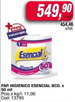 Maxiconsumo Esencial pap. higienico bco. oferta