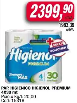 Maxiconsumo Higienol pap. higienico premium oferta