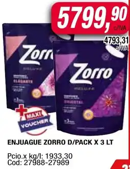 Maxiconsumo Zorro enjuague d/pack oferta