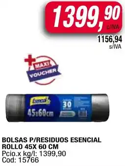Maxiconsumo Esencial rollo bolsas p/residuos oferta