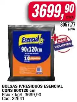 Maxiconsumo Esencial bolsas p/residuos cons oferta
