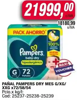 Maxiconsumo Pampers pañal dry mes oferta