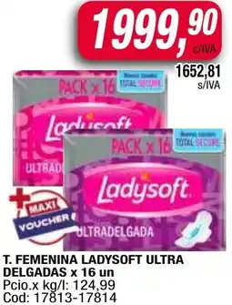 Maxiconsumo Ladysoft t. femenina ultra delgadas oferta