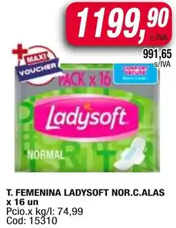 Maxiconsumo Ladysoft t. femenina nor.c.alas oferta