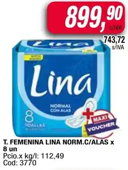 Maxiconsumo Lina T. femenina norm.c/alas oferta