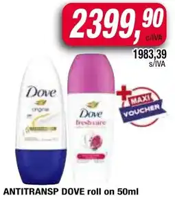 Maxiconsumo Dove antitransp roll on oferta