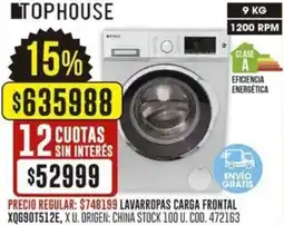 Coto Tophouse lavarropas carga frontal oferta