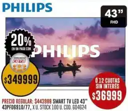 Coto Philips smart tv led 43" oferta