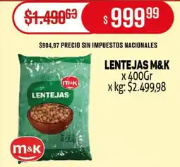 Makro M&K lentejas oferta