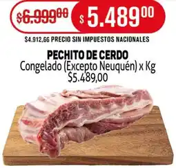 Makro Pechito de cerdo congelado oferta