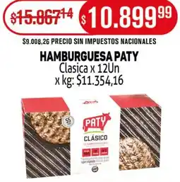 Makro Paty hamburguesa clasica oferta