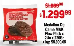 Makro M&K medallón de carne flow oferta
